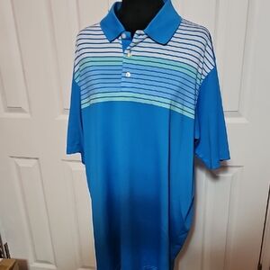 Bolle Golf Blue Striped Men's Polo Shirt In Mens Size XL